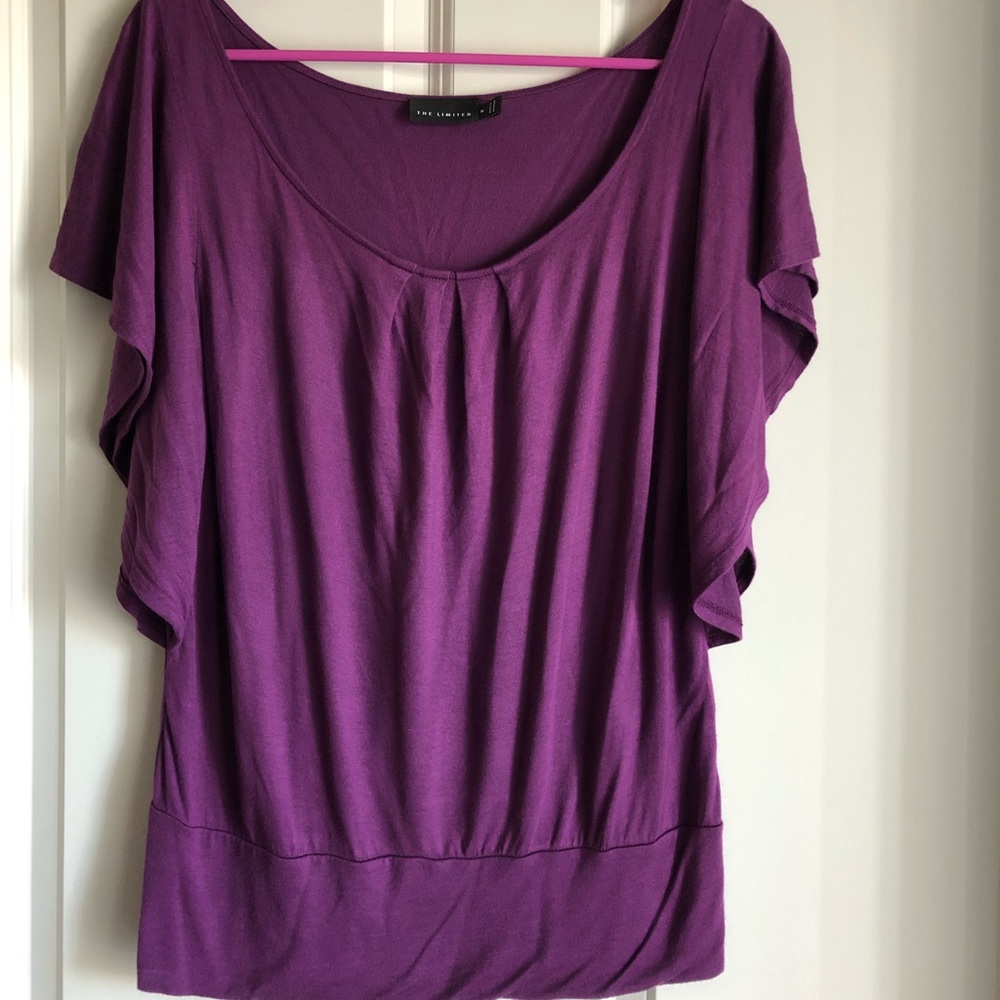 The Limited flutter sleeve blouse in violet